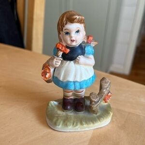 Vintage Hummel C M Inc. Chadwick Country Girl With Flower Basket Figurine